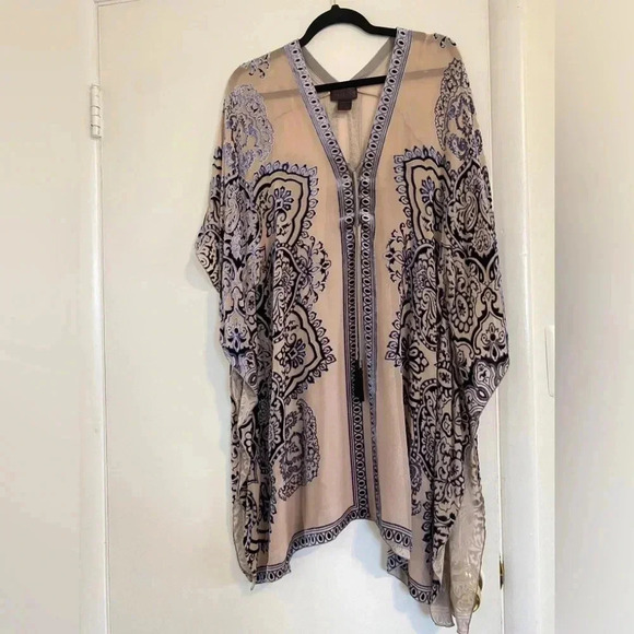 Hale Bob Silk Cut Velvet Caftan Sz XS to S - Picture 9 of 9